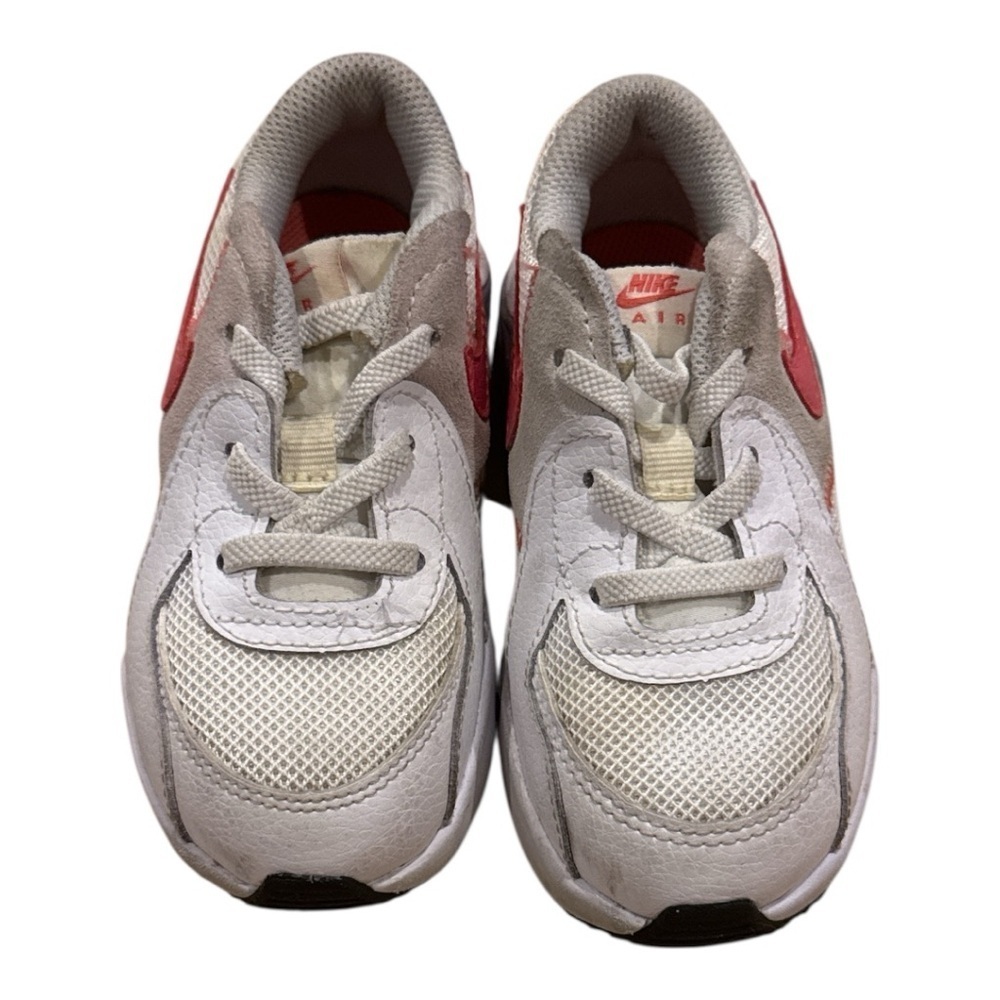 NIKE Kids White and Red Sneakers